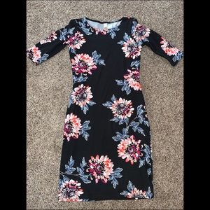 Black Floral BodyCon Dress
